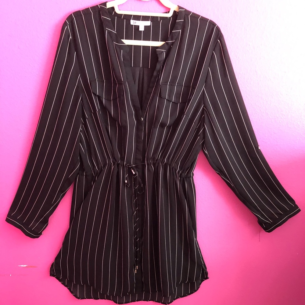 B & W vertical striped dress